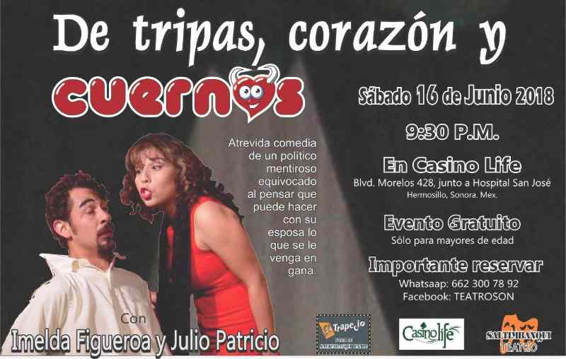 Poster De tripas corazon y cuernos. Hermosillo Junio 2018